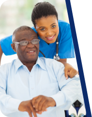 nurse and patient smiling